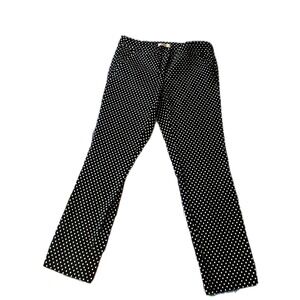 KENAR Navy White Polka Dot Bootcut Dress Pants Women's Size 6